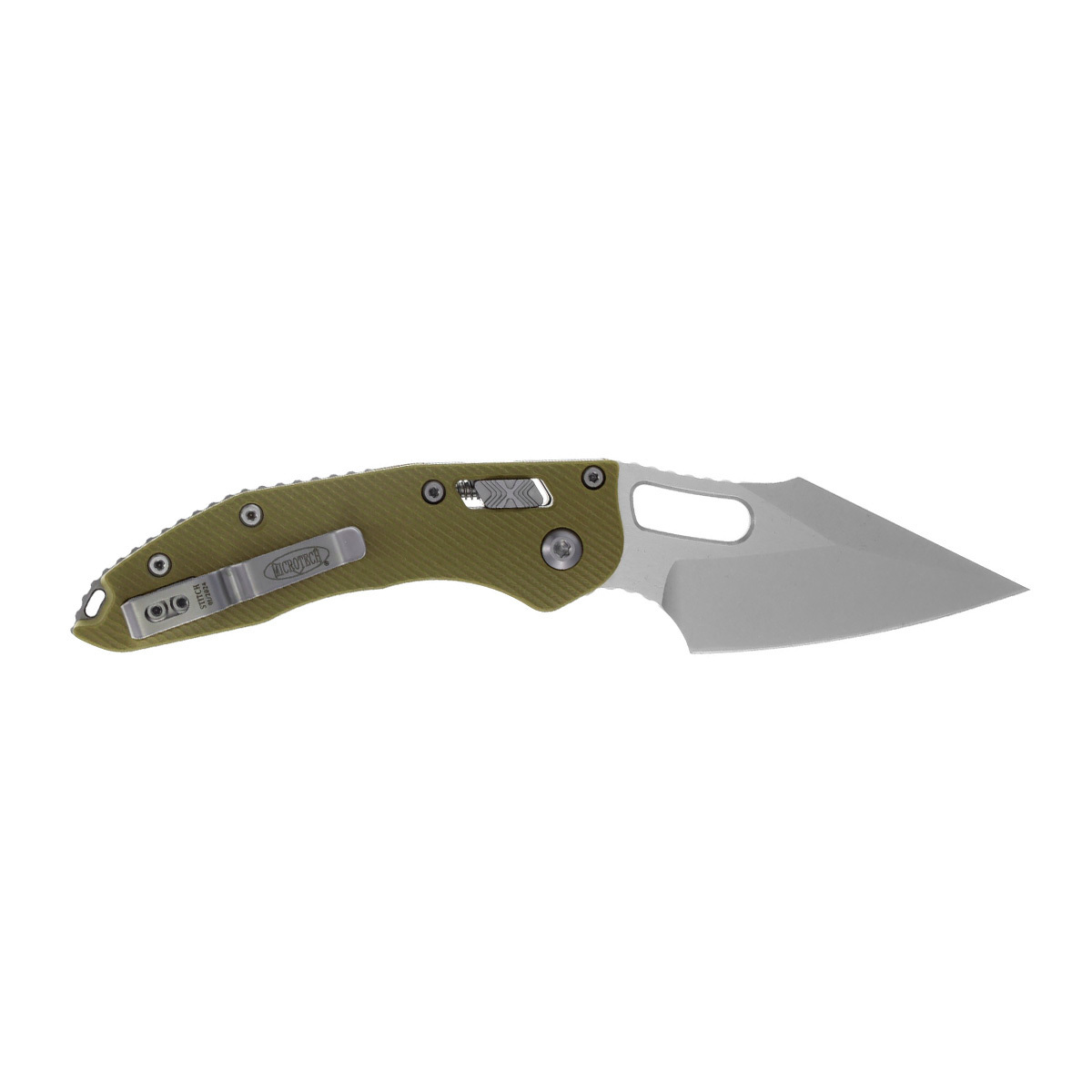 Складной нож Microtech Stitch 169RL-10FLGTOD, сталь M390, рукоять G10, зеленый