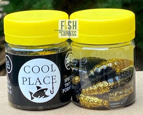 Форелевая силиконовая приманка COOL PLACE MAGGOT 1.6  цвет ЧЕРНЫЙ-ЗОЛОТО СЫР продажа от 2 шт.