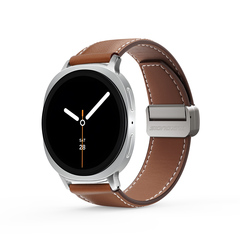 Ремешок из натуральной кожи коричневого цвета от Dux Ducis для смарт часов Samsung Galaxy Watch 8 (40 и 44мм), серия YA Series