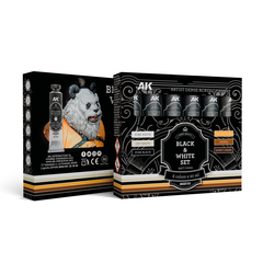 Набор красок AK interactive Black & White Set – Artistic Dense Acrylic Color
