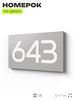 Номер на дверь 643, табличка на дверь для офиса, квартиры, кабинета, аудитории, склада, серая 120х70 мм, Айдентика Технолоджи