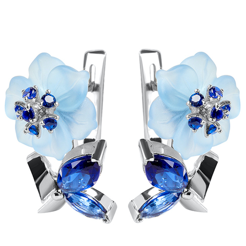 Серьги с фианитом и кварцем Арт.2220гс