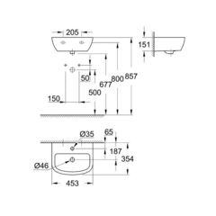 Раковина Мини 45 Grohe bau ceramic 39424000