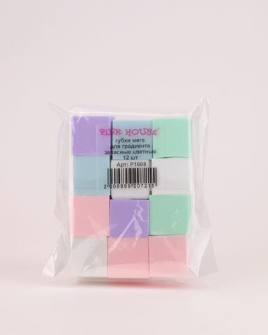 Pink House Губки мега для градиента запасные цветные 12 шт в упаковке