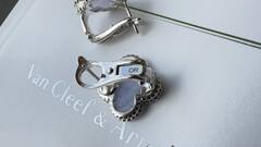 Серьги VCA клевер качество white VGOLD