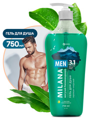 БХ Гель для душа могучий Килиманджаро с маслом лемонграсса Grass Milana Men  (750мл)