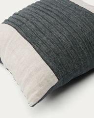 Чехол на подушку Zoren зеленый плиссированный из 100% льна 50 x 50 см
