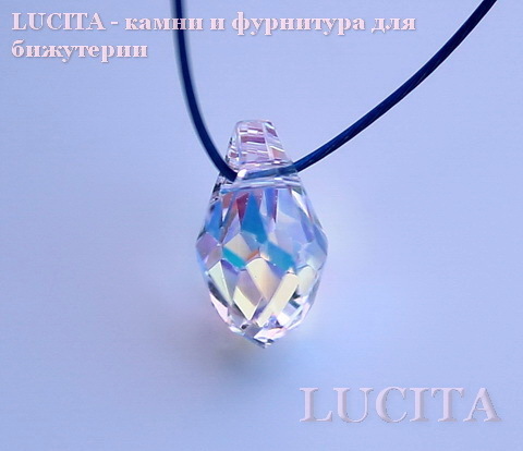 6007 Подвеска Сваровски Small Briolette Crystal AB (9х5 мм)