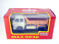 MAZ-503B tipper white-orange 1:43 Nash Avtoprom