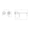Gessi Venti20 65088#031 Смеситель для раковины настенный, встраиваемый, однорычажный, излив 243 мм., внешняя часть, цвет хром