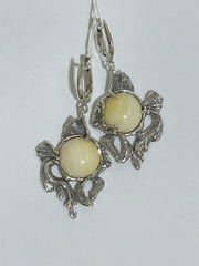 Золотая рыбка (серьги из серебра)