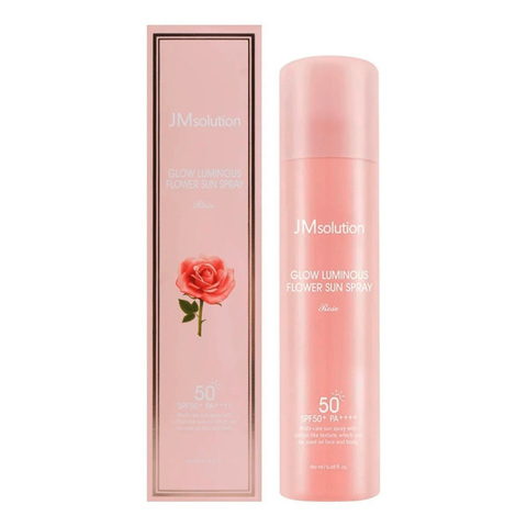 Омолаживающий солнцезащитный спрей с розой JMsolution Glow Luminous Flower Sun Spray SPF50+ 180мл
