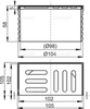 Alcaplast APV0900 Горловина сливного трапа, решетка 105 ? 105 нержавеющая сталь для APV26, APV26C