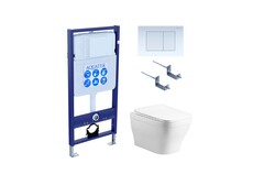Aquatek Амадео SET AQUATEK АМАДЕО CM-009 4В1 Инсталляция с унитазом и клавишей, цвет: белый фото