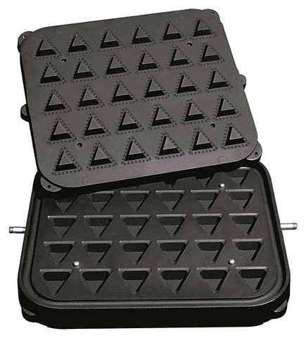 Форма для тарталетницы Kocateq DHTartmatic Plate 24 (треугольные, верхний 51х51х49 мм, нижний 32х32х29 мм, 30 шт.)