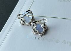 Серьги VCA клевер качество white VGOLD
