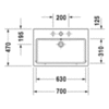 Duravit Vero 454700041 Раковина для мебели, без перелива, с 1 отврстием под смес., 700x470мм, цвет: Белый