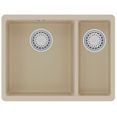 Lemark 9910080 Кухонная мойка Lemark SINARA 550.2-U подстольного монтажа с доп.чашей из кварцгранита цвет: Бежевый фото