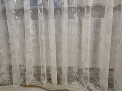 Тюль INVA жаккард с рельефным рисунком "Бабочки" 250х300/белый