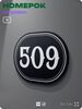 Номерок на дверь квартиры 509, для кабинета, офиса, шильдик 9 х 7 см, черный, Айдентика Технолоджи