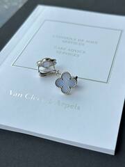 Серьги VCA клевер качество white VGOLD