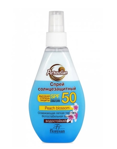 Floresan PARADISE Спрей солнцезащитный SPF 50  PEACH BLOSSOM 160мл (Ф-249)