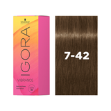 Schwarzkopf Professional - igora vibrance - 7-42 - средний русый бежевый пепельный 60 мл
