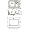 Lemark Sinara 9910080 Кухонная мойка 550.2-U подстольного монтажа с доп.чашей из кварцгранита цвет: Бежевый