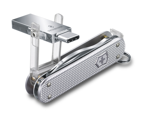 Нож-брелок Victorinox Jetsetter, USB 16 Гб, 58 mm, 6 функций, серебристый