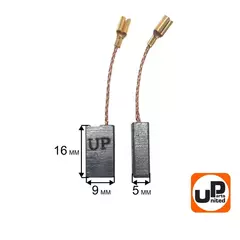 Щетка графитовая UNITED PARTS для эл. инструмента 5х9х16мм АВТОСТОП (90-1284)