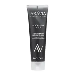 Обновляющий скраб для лица с черным углём и экстрактом бамбука BLACK REFINE SCRUB, 100 мл ARAVIA Laboratories