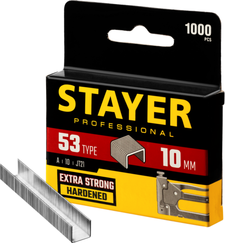 Скобы тип 53, 12 мм, закаленные, STAYER 