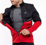 Утеплённый лыжный костюм ArsWear Black-Red Training со спиной мужской