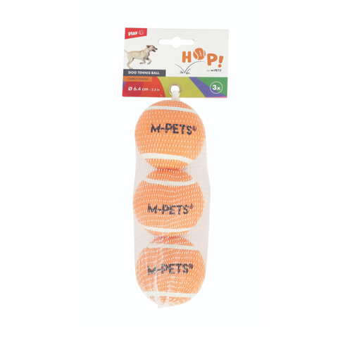 MPets HOP игрушка для собак теннисный мяч оранжевый 6,4 см 3 шт