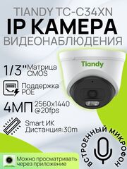 IP камера 4 МП с микрофоном PoE 2.8мм Tiandy Spark TC-C34XN I3/E/Y/2.8mm/V5.0