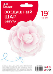 Шар К Фигура, Цветок, Камелия, Розовый, 19''/48 см, 1 шт.