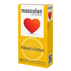 Анатомические презервативы Masculan Ribbed + Dotted с колечками и пупырышками (10 шт)