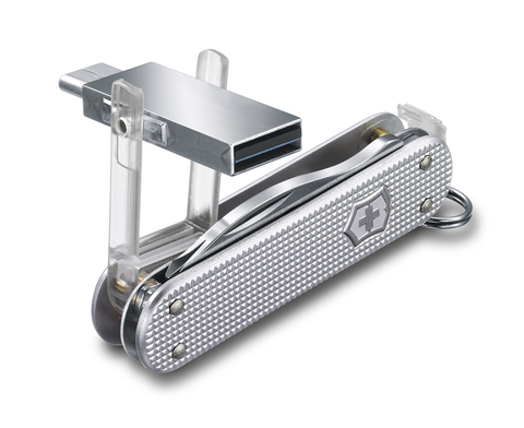 Нож-брелок Victorinox Jetsetter, USB 16 Гб, 58 mm, 6 функций, серебристый