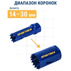 Адаптер для биметаллических коронок ПРАКТИКА 14-30мм, шестигранный хвостовик (036-087)