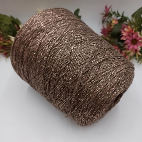 Арт Cotton Lurex - 28 Кофейный + розовое золото