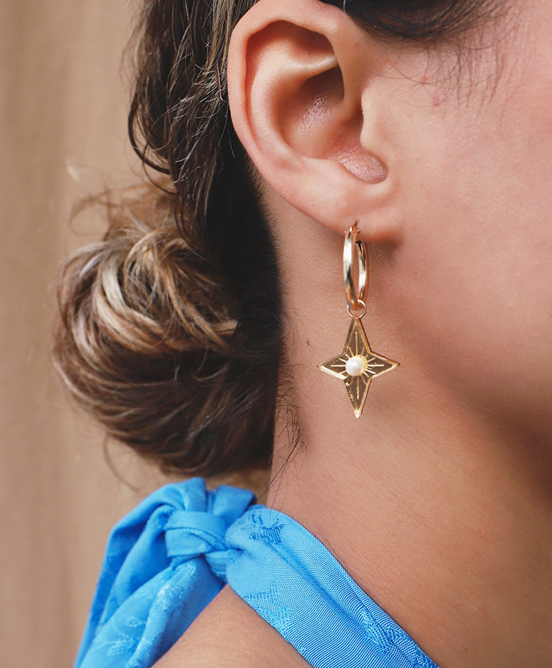 Серьги Moon & Star Hoops