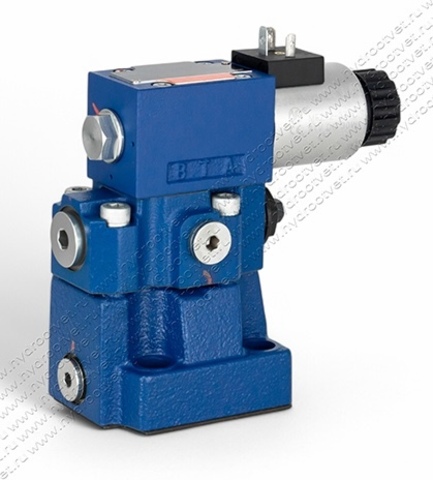 Фото DBW10B2-5X/200CG24N9K4 - Предохранительный клапан Ду10 с давлением настройки до 200 бар, управление - X и Y - внутренние с разгрузкой B = открыт с электроуправлением G24
