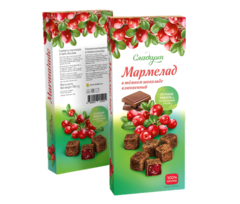 Мармелад 150 г Клюквенный в темном шоколаде.
