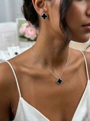Серьги VCA клевер качество white VGOLD