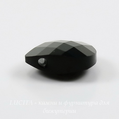 6012 Подвеска Сваровски Flat Briolette Jet (11x10 мм) ()