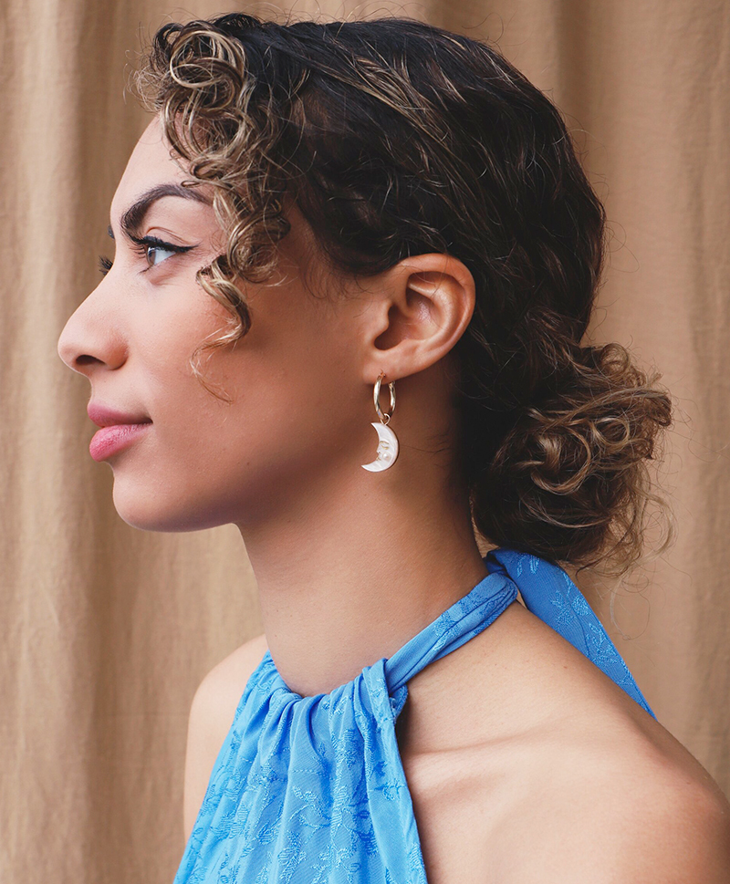 Серьги Moon & Star Hoops