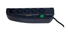 Сетевой фильтр Vektor Z 16А, 3,5кВт 5 метров, 5 розеток, черный. С заземлением.