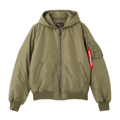 Бомбер Alpha Industries MA-1 Hooded Logo Oxford OG-107 Green (Зеленый)