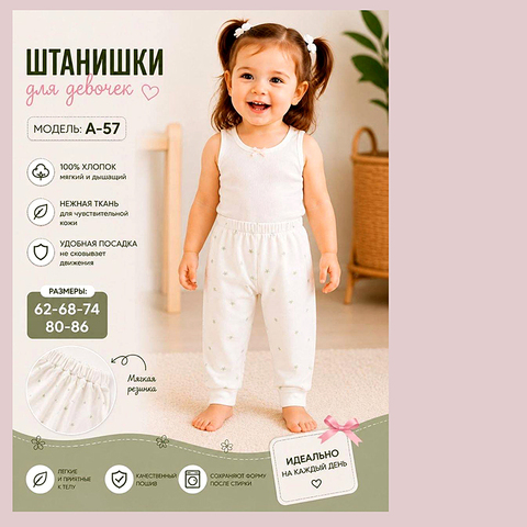 Штанишки хлопок д (62-86) 260815-R1516
