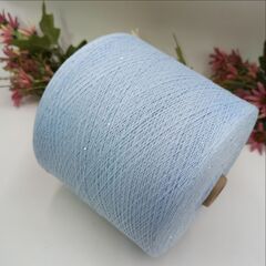 Cotton Sequin One 100% хлопок, пайетка 1мм 1000м/100гр 006 голубой + серебро
